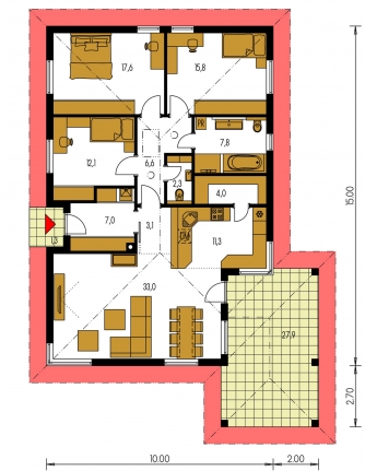 Plan de sol du rez-de-chaussée - BUNGALOW 183